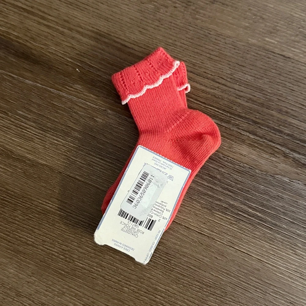 NWT Jacadi pink ruffle socks